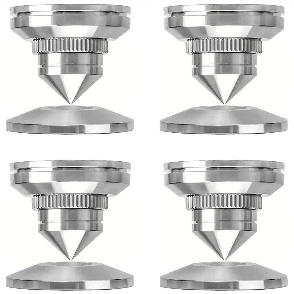 4PCS Adjustable Speaker Stand Turntable Isolation Feet Pad Stainless Steel Stand