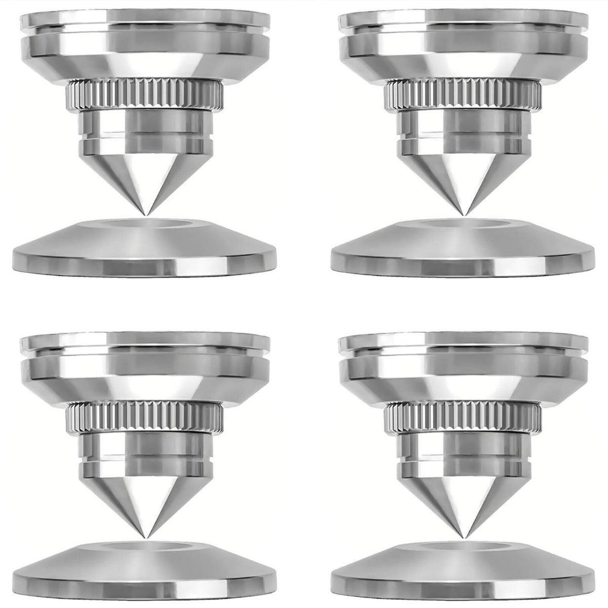 4PCS Adjustable Speaker Stand Turntable Isolation Feet Pad Stainless Steel Stand