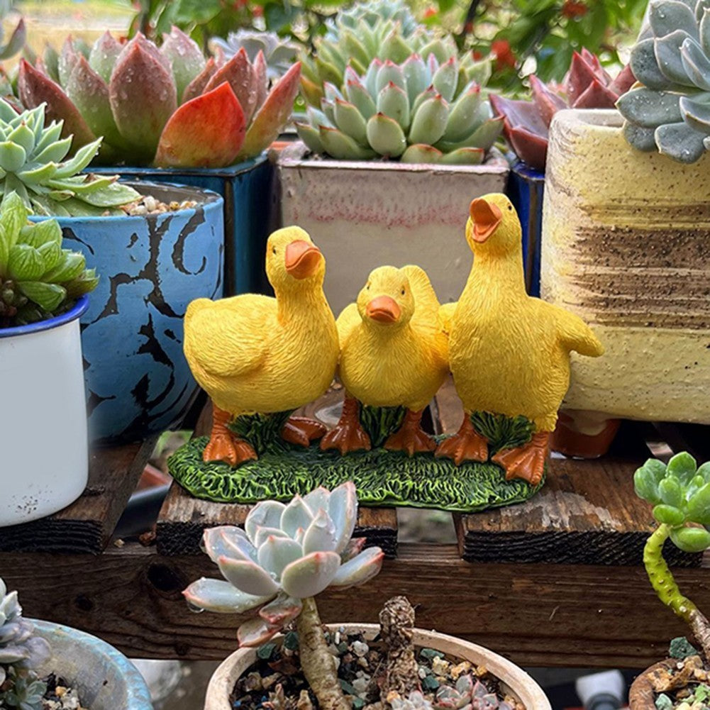 Cute Duck Statues for Garden and Home Decor Waterproof Resin Ornaments