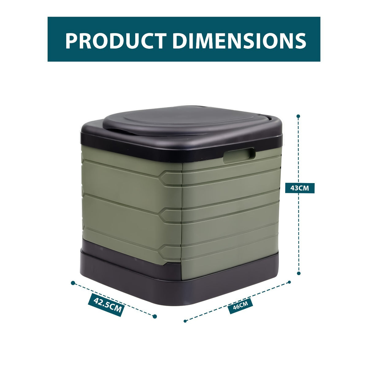24L PORTABLE FOLDING CAMPING TOILET COMPACT POTTY LOO CARAVAN PICNIC FISHING