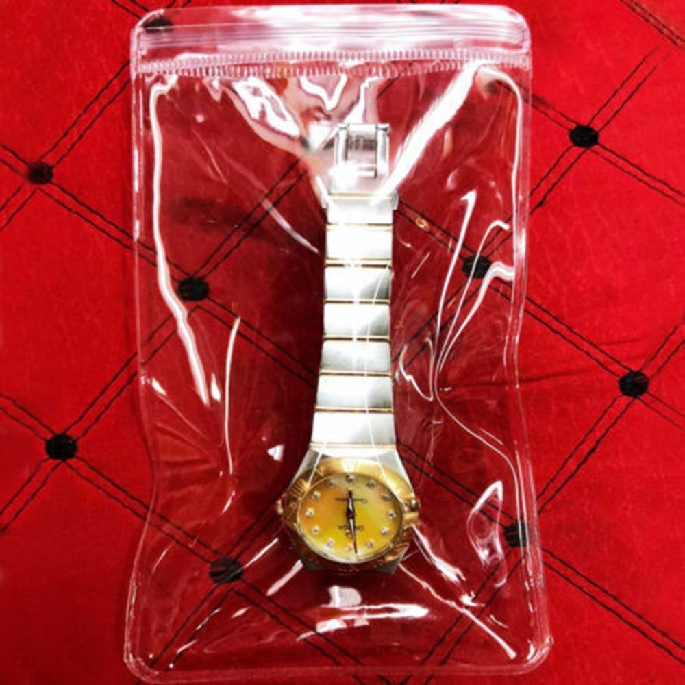 100pcs PVC Plastic Bags Storing Watches Jewelry Pouch Case Bags Regular Size