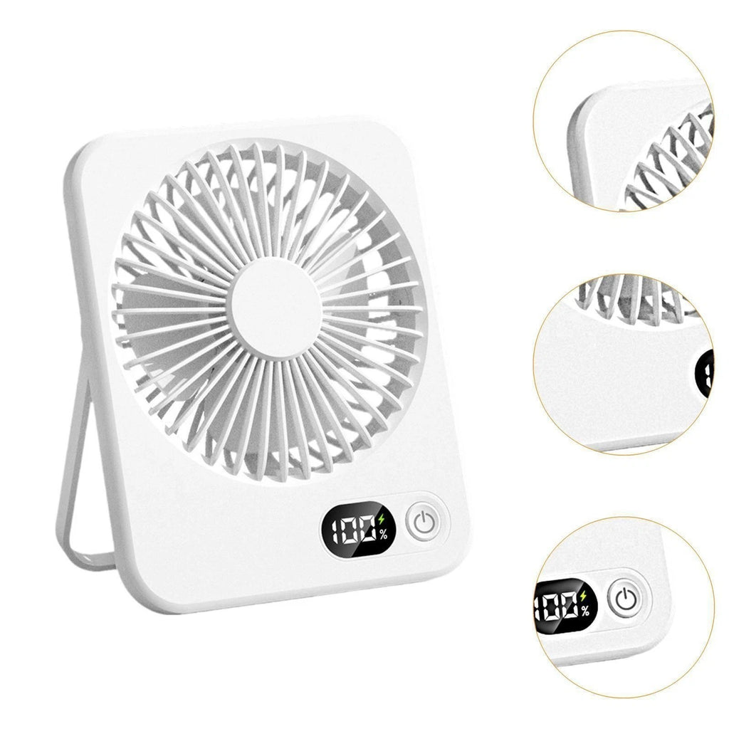 Portable Small Mini Turbo FAN Rechargeable Desk Fan Quiet 5 Speed Table Cooling
