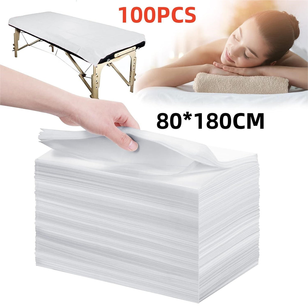 100Pcs Non-woven White Disposable Spa Massage Table Sheet Salon Beauty Bed Cover