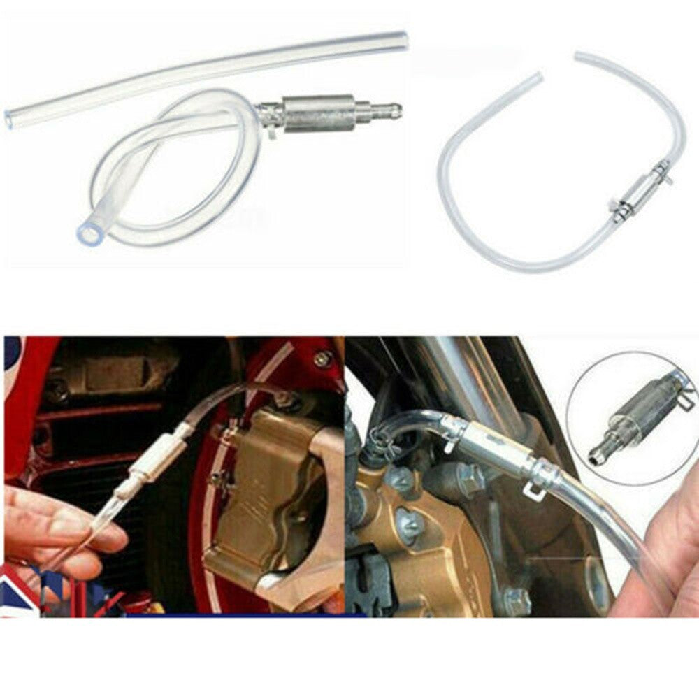 Clutch Brake Bleeder Hose Line One Way Check Valve Tube Bleeding Tool Kit Sliver