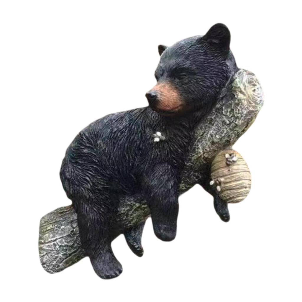 Bear Cub Tree Hugger Statue Tree Face Decor Funny Bear on A Tree