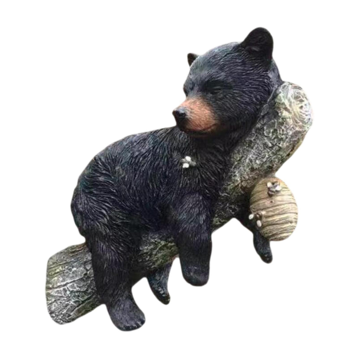 Bear Cub Tree Hugger Statue Tree Face Decor Funny Bear on A Tree
