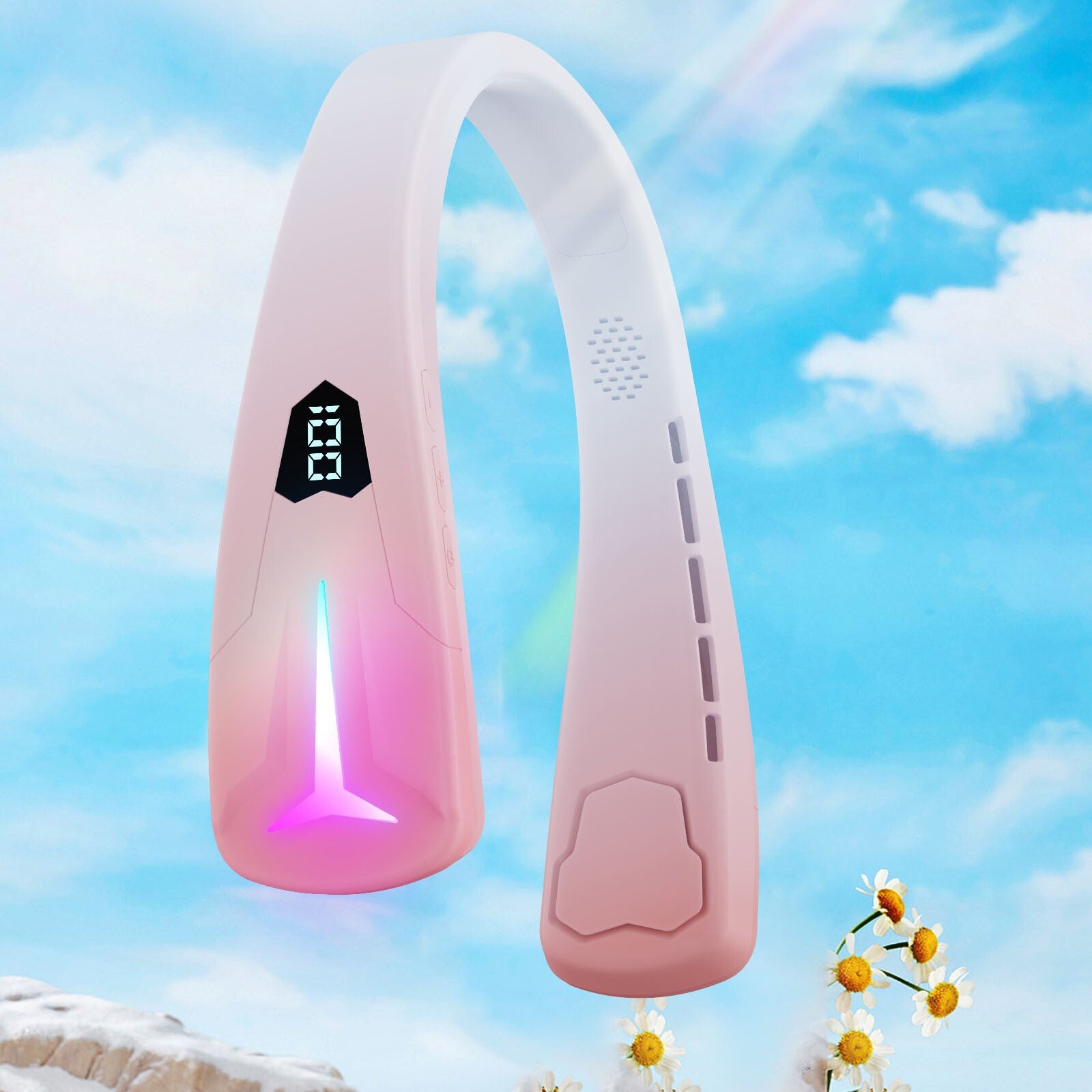 Sporty Bluetooth Neck Fan Cooler 4000mAh USB Rechargeable Portable 1pack