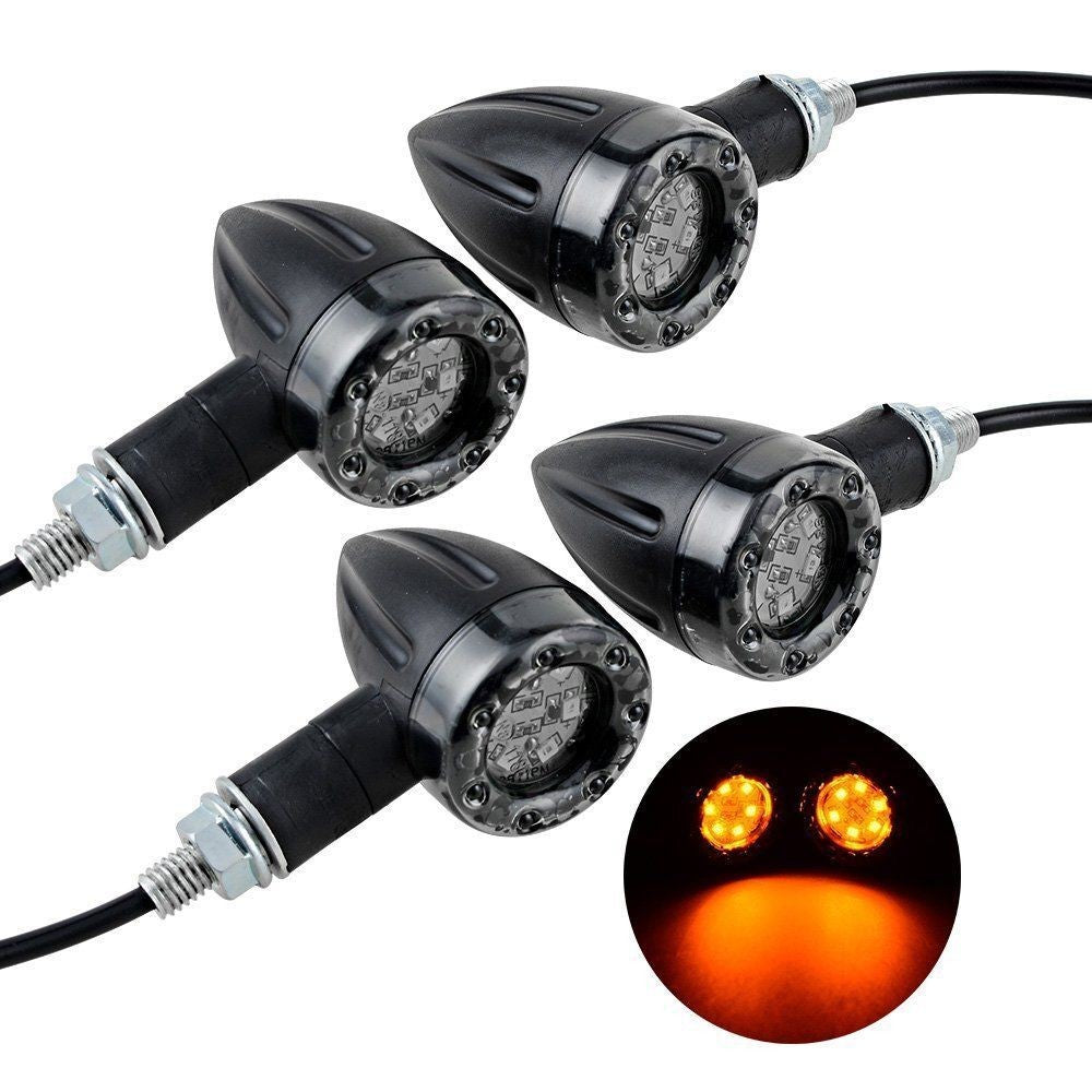 4x Universal Motorcycle LED Amber Lamp Rear Turn Signal Brake lights Indicators