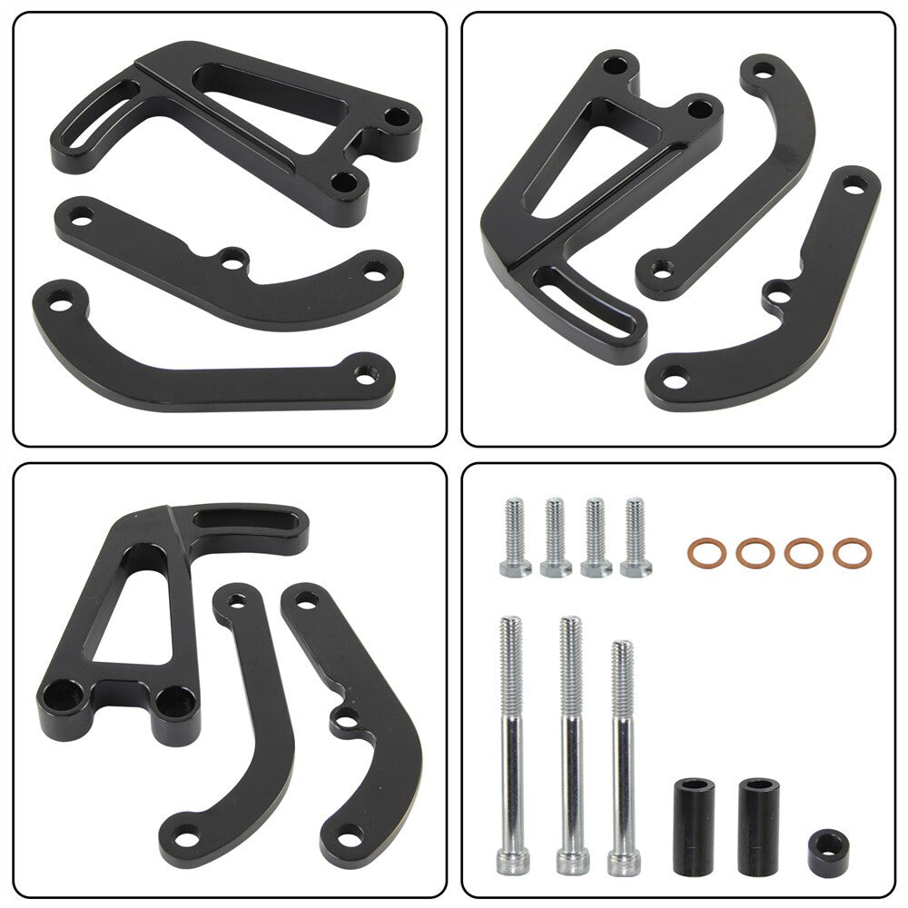 Polished Aluminum SB Chevy LWP Power Steering Bracket SBC Long Water Pump 350