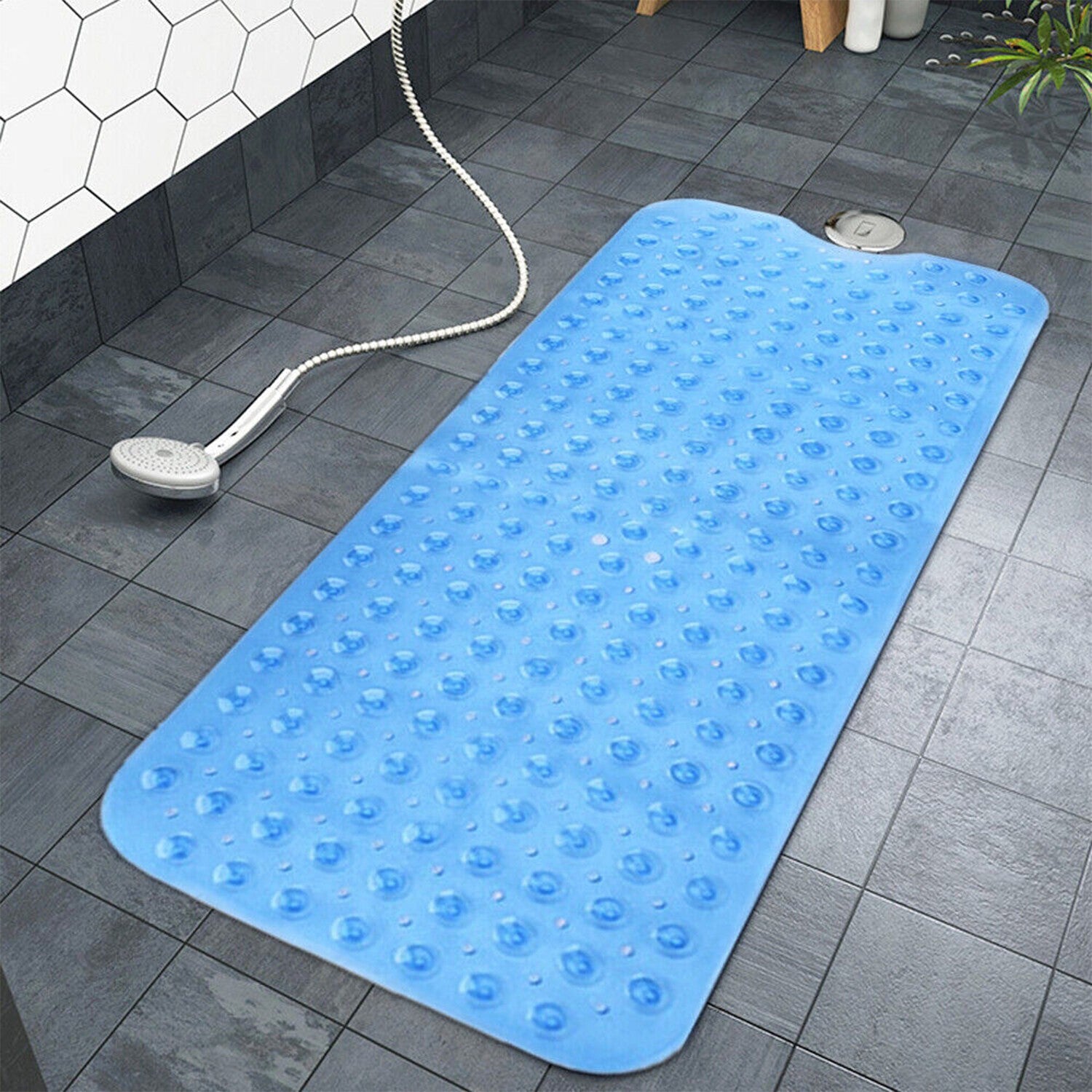 Anti-Mold Rubber Bath Mat Non Slip Bathtub Strong Suction Extra Large Shower Mat