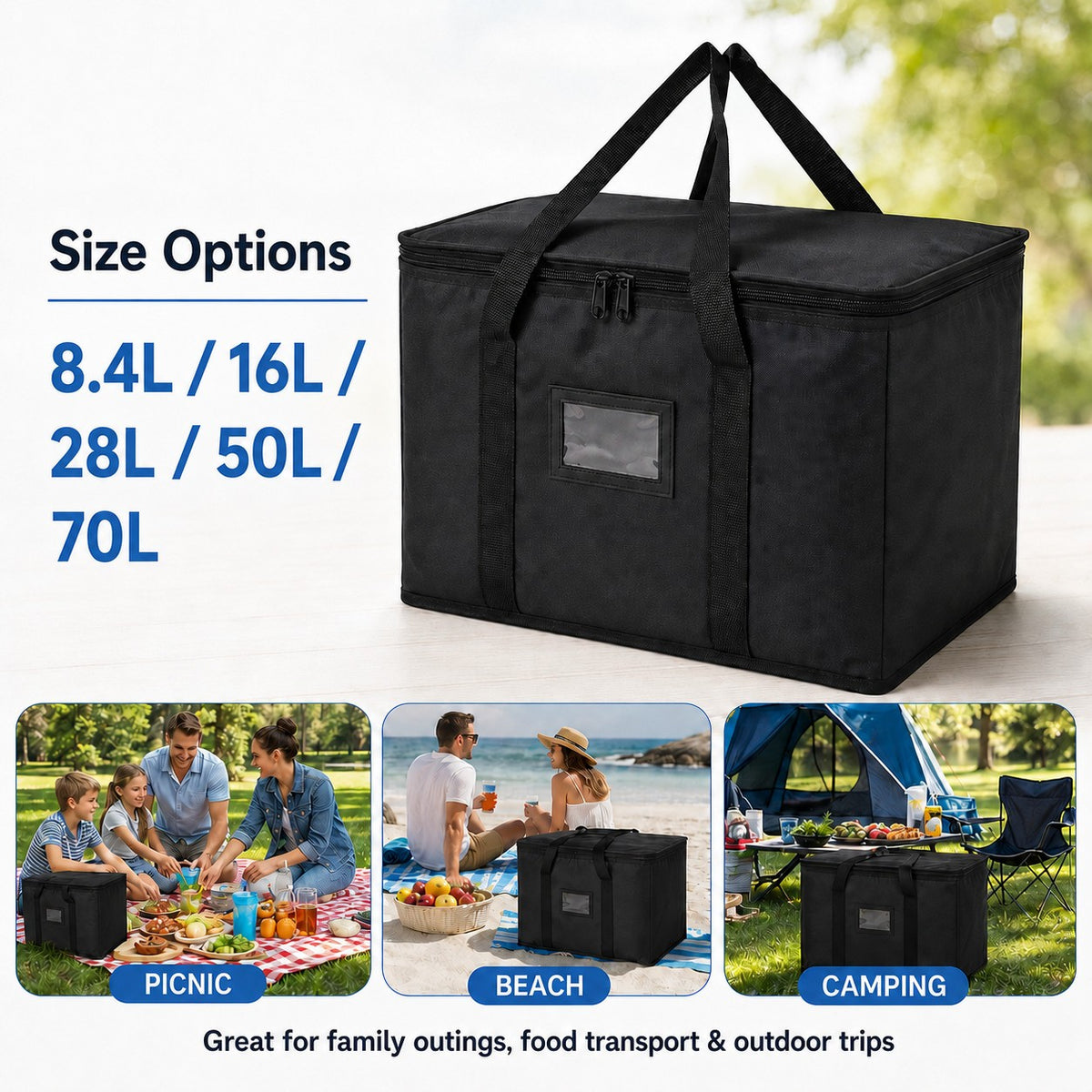 70L Extra Large Insulated Cooler Bag Cool Box Picnic Camping Food Drink UK