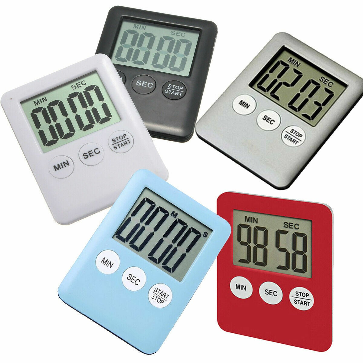 Large LCD Kitchen Cooking Digital Timer Count Down Up Clock Loud Alarm Magnetic