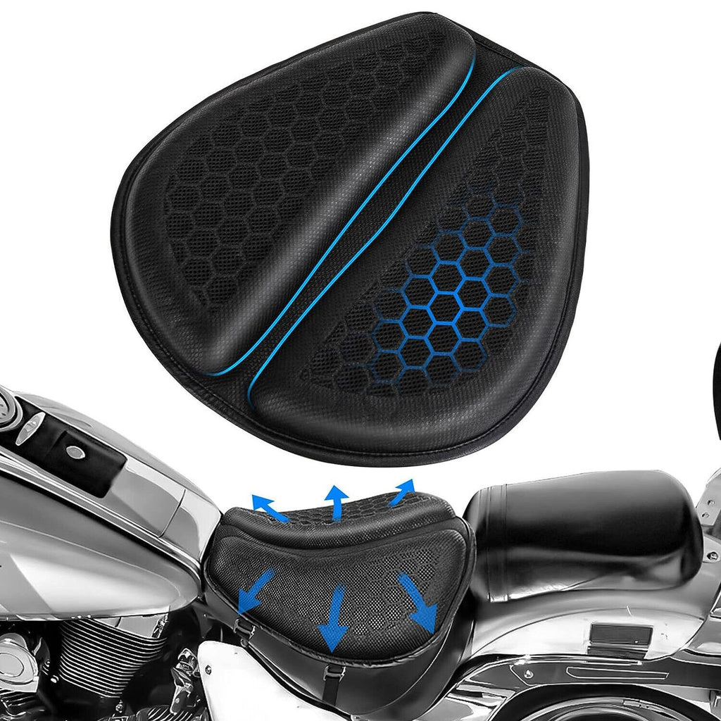 Motorcycle Gel Seat Cushion Comfort Pillow Pad Cover Pressure Relief Universal