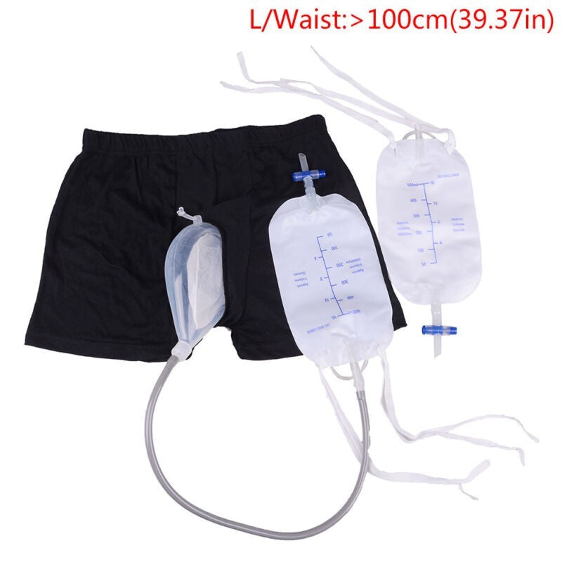 Men's Silicon Urine Leg Bag 500ml Catheter Incontinence Urinal Collector