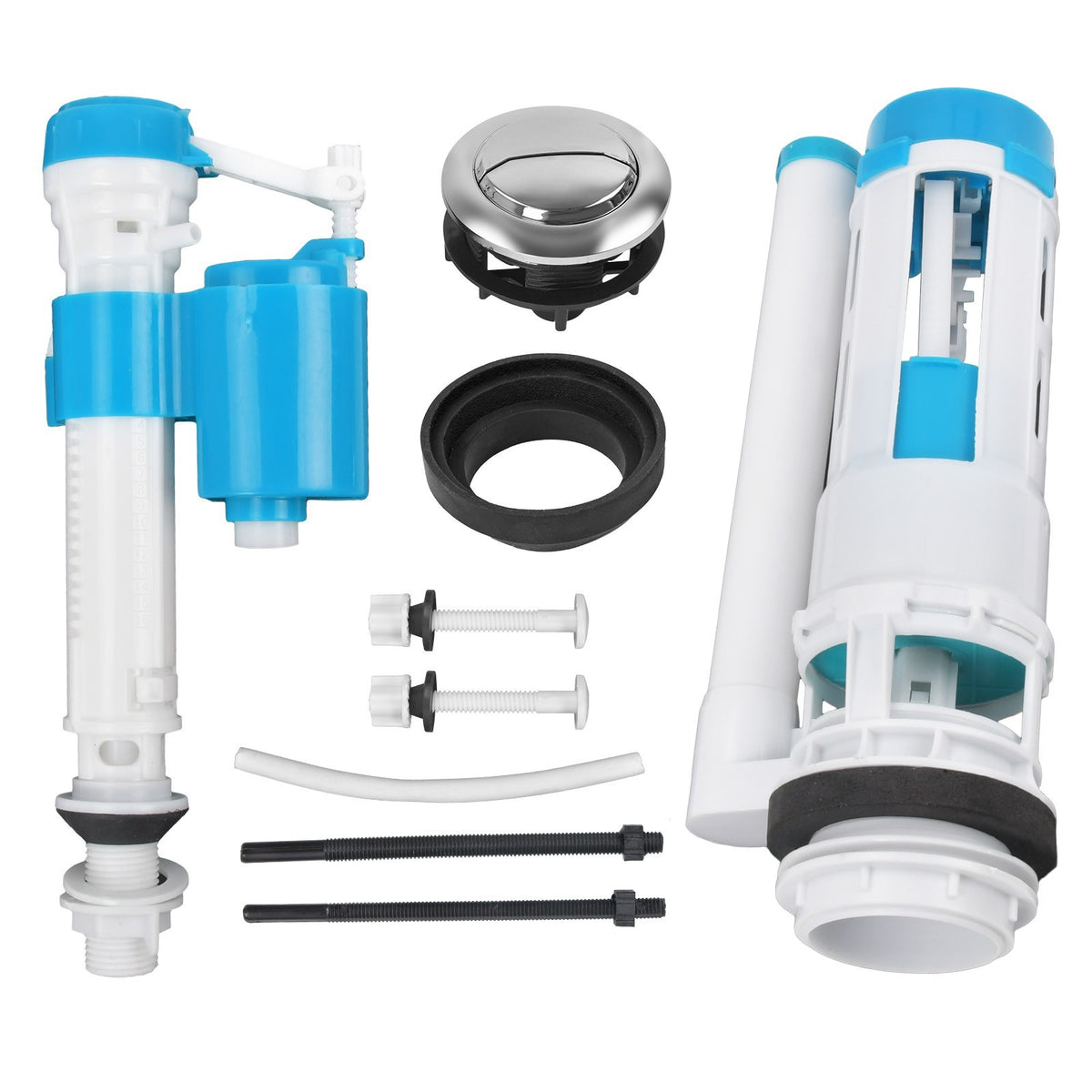 Dual Toilet Flush Valve Push Button Syphon Kit Top Mount Cistern Replacement UK