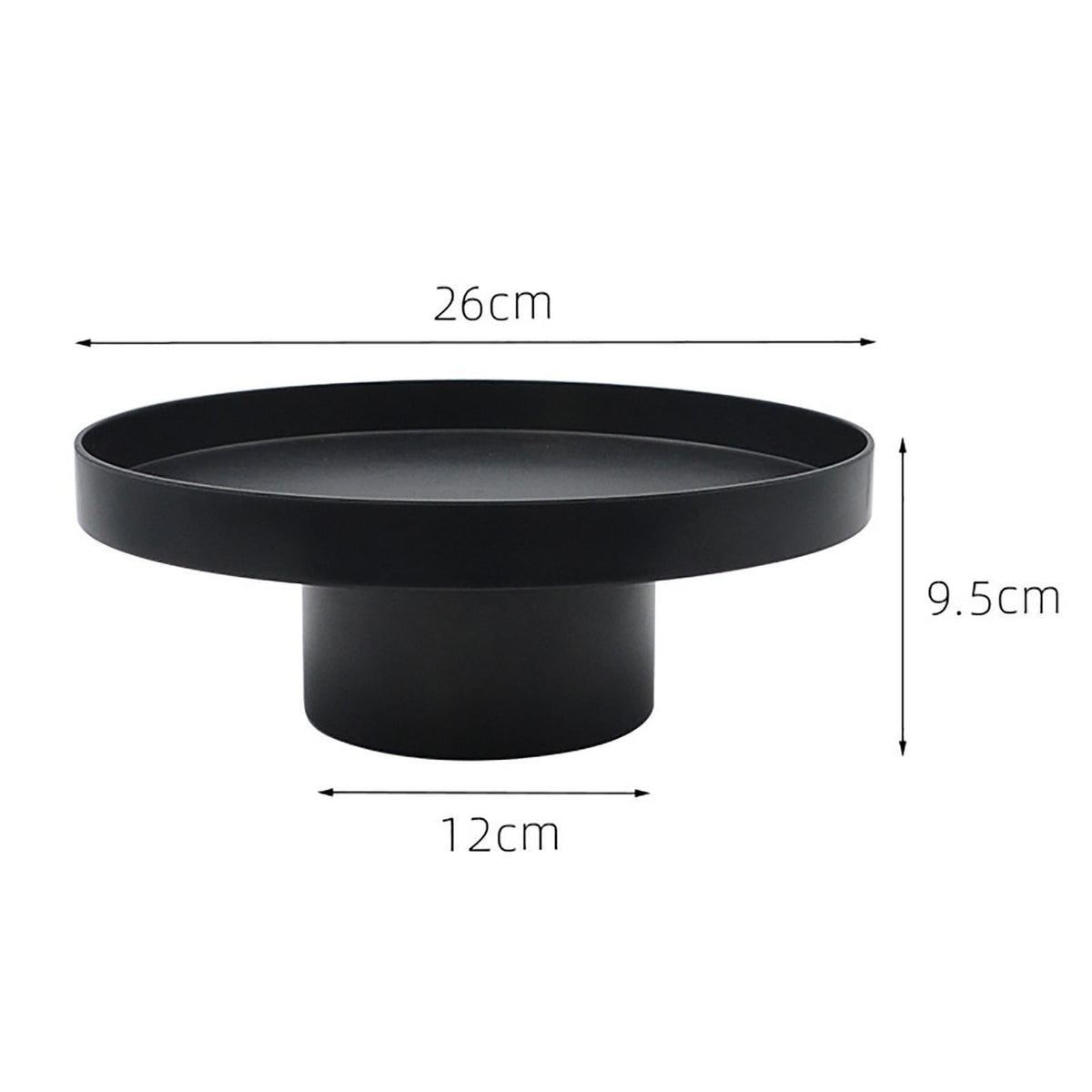 Household Round Stand Tray Cake Stand Cupcake Stand for Large Black