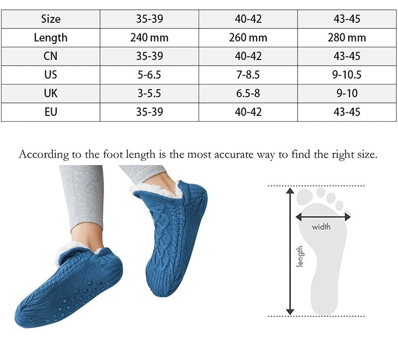 Fluffy Warm Slipper Socks – Non Slip Fleece Lined Winter Cosy Bed and Floor Sock