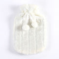 Large 2L Natural Rubber Hot Water Bottle With Warm Faux Fur Fleece Knitted Cover