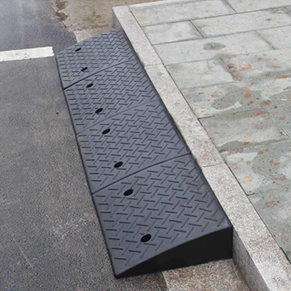 2PCS Durable Plastic Curb Ramps - Anti-Slip Access for Wheelchairs & Motorcycles