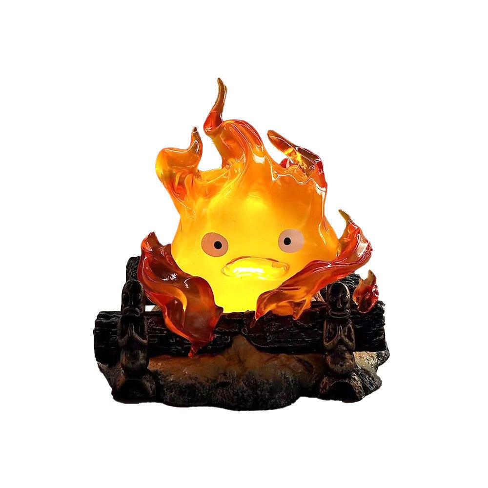 Anime Howl's Moving Castle Calcifer Resin Statue Led Collection Xmas Gift 2026