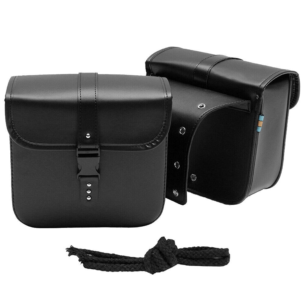 2x Motorbike Saddle Bags Luggage Pouch PU Leather Motorcycle Panniers Universal