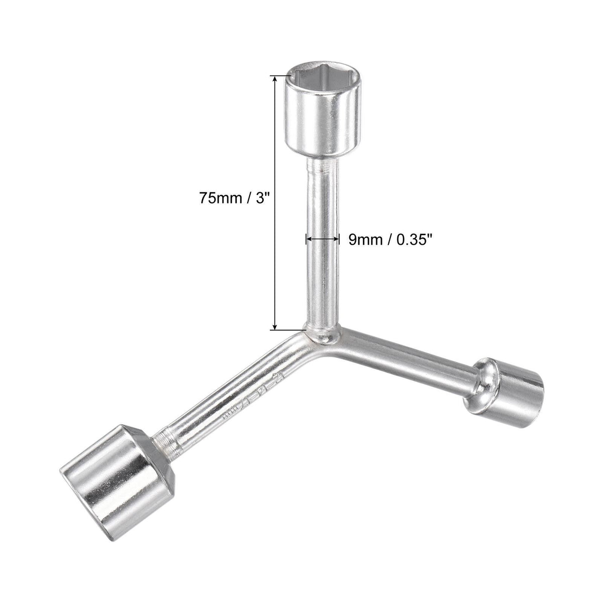 Y Type 3 Way Hex Socket Wrench, 12mm 14mm 17mm Repair Spanner Tool, 3-inch