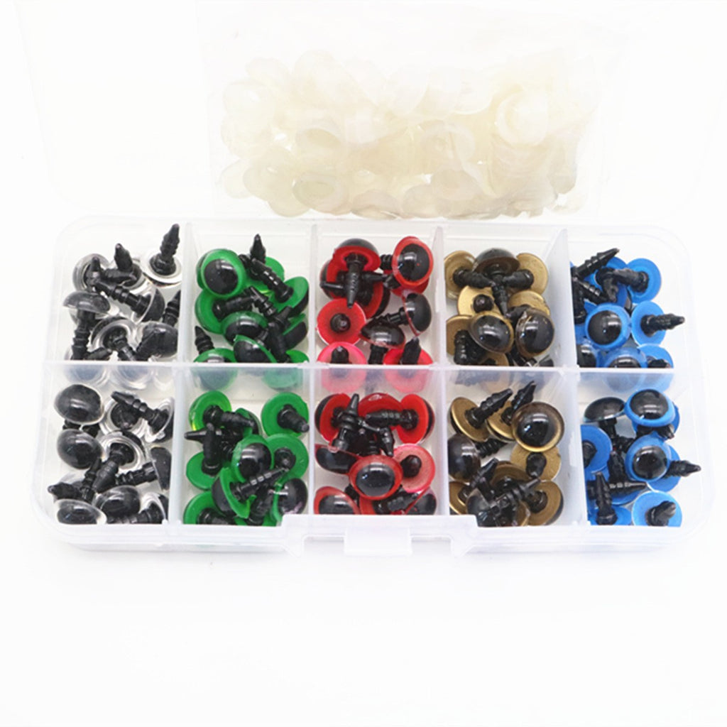 100PCS Safety Noses Eyes and Washers For Soft Toys Teddy Bear Doll Making Craft