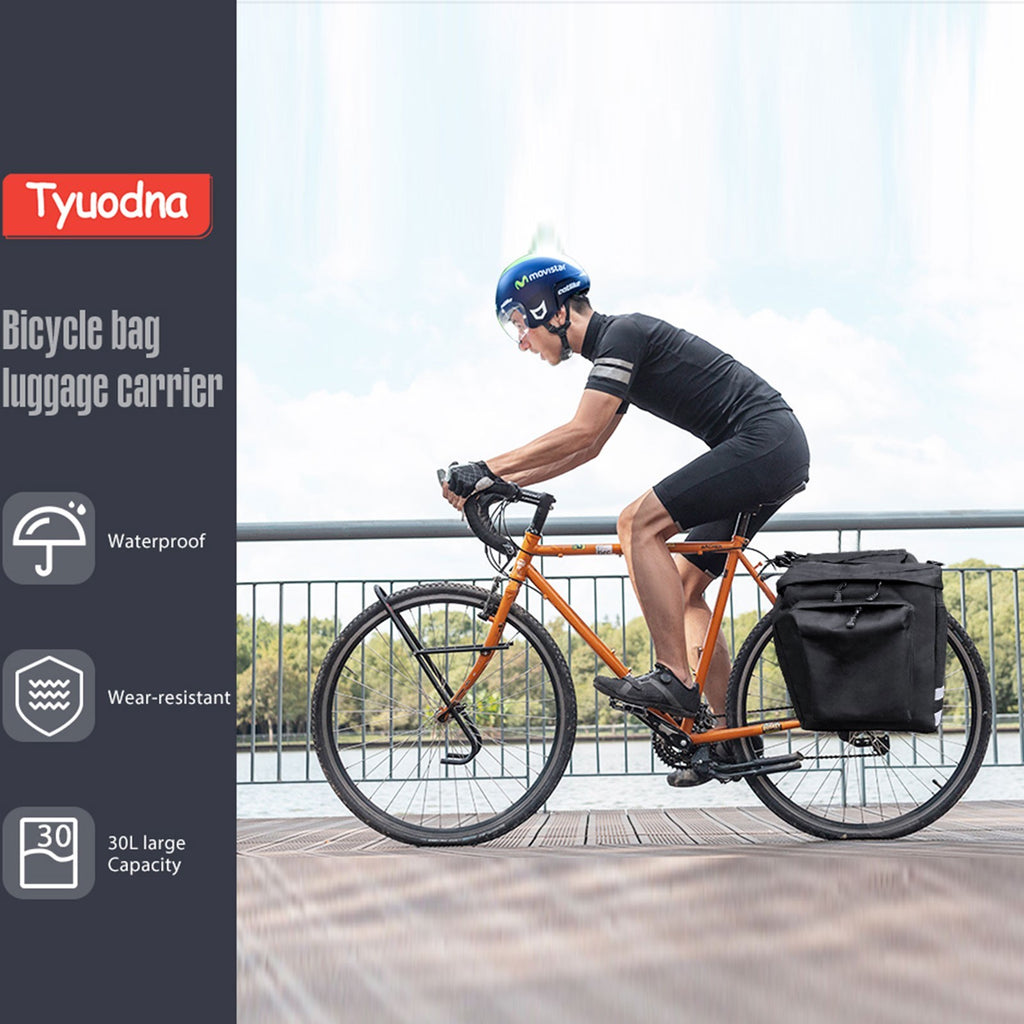 Bike Rear Rack Bag Waterproof MTB Double Pannier Bag Bicycle Backpack Travel