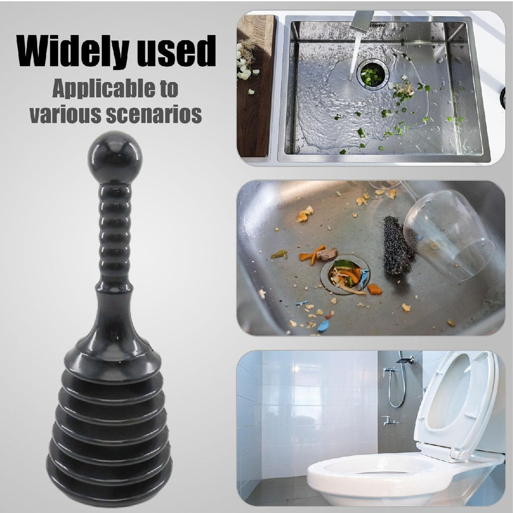 Heavy Duty Sink Plunger Clear Unblock Unclog Drains Sinks Toilets Showers Waste