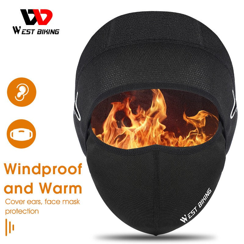 WEST BIKING Winter Balaclava Warm Fleece Mask Skull Cap Helmet Liner Cycling Hat