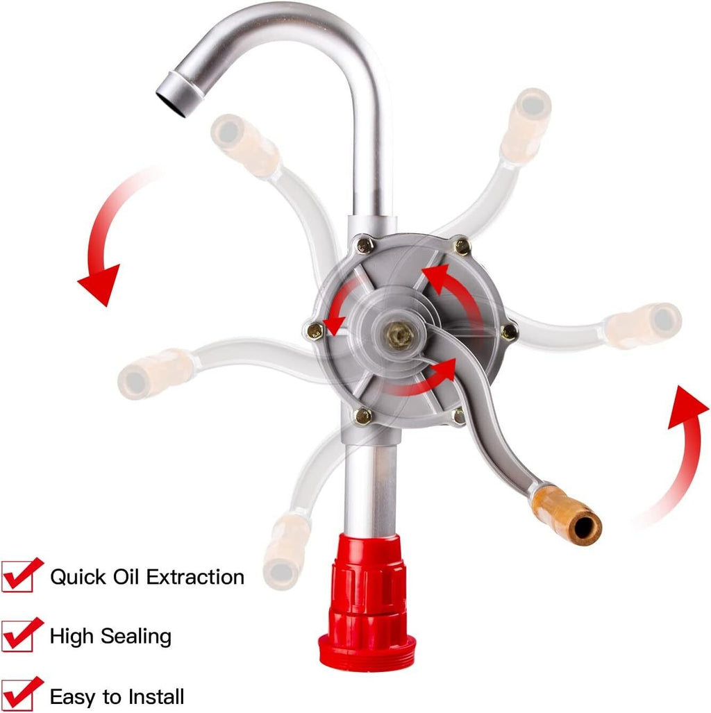 52" Rotary Barrel Syphon Hand Pump Self Priming Oil Diesel Fuel Transfer Drum