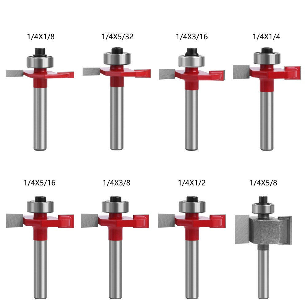 1/4 Shank Slot Cutter T-Slot Rabbet Box Slotting Biscuit Router Bit Set Jointing