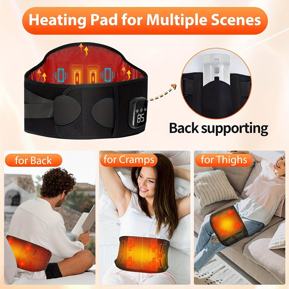 Heating Massage Waist Belt Cordless Pad Electric Heat Wrap For Back Relief