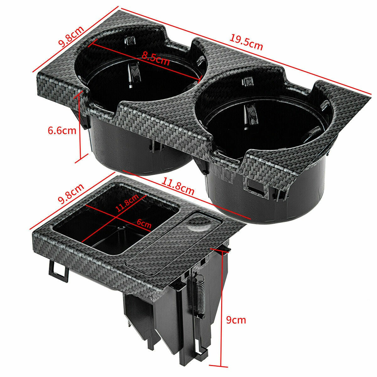 Carbon Fiber Style Center Console Cup Drink Holder For BMW 3 Series E46 99-06