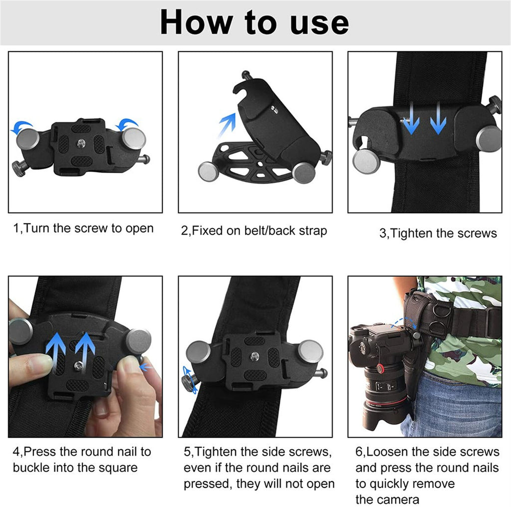 DSLR Camera Waist Belt Clip Hanging Buckle Kit For Backpack Shoulder Strap Mount