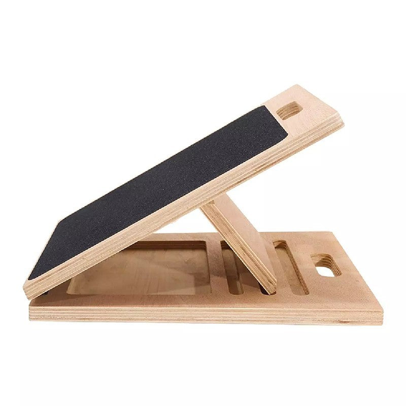Slant Board, 5 Level Adjustable Portable Wooden Stretch Board for Calf Stretcher