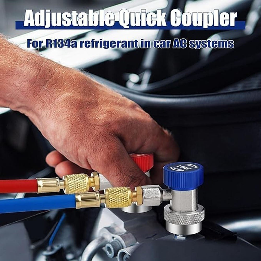R134A Quick Connect Air Conditioning Refrigerant Adapter for Car AC Recharge