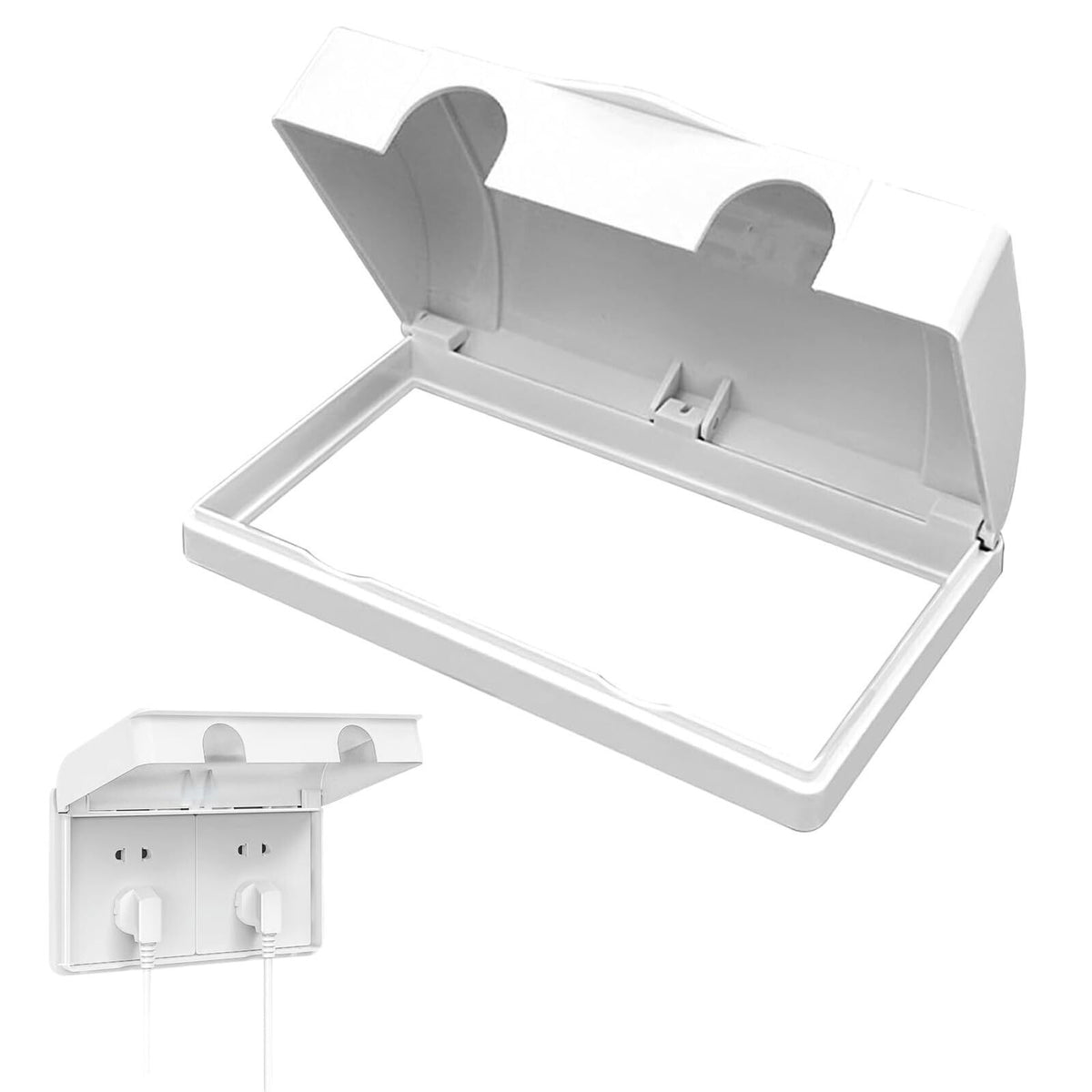 Double Socket Protector Electric Plug Cover Baby Child Safety Box Waterproof