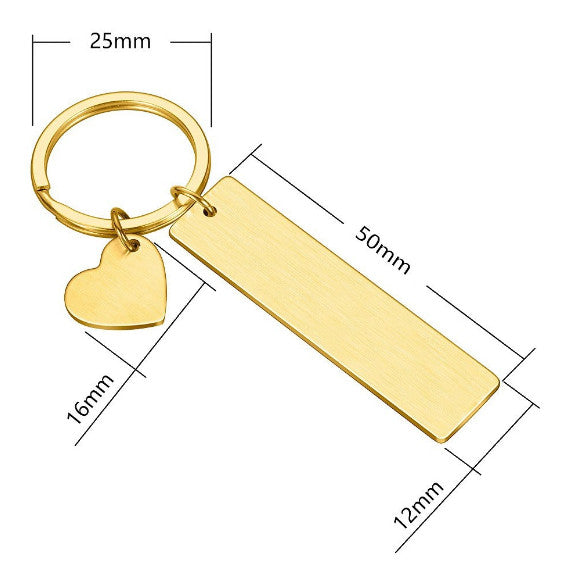 10 Pcs Engraving Stainless Steel Key Chain Blanks Jewelry Craft Tags