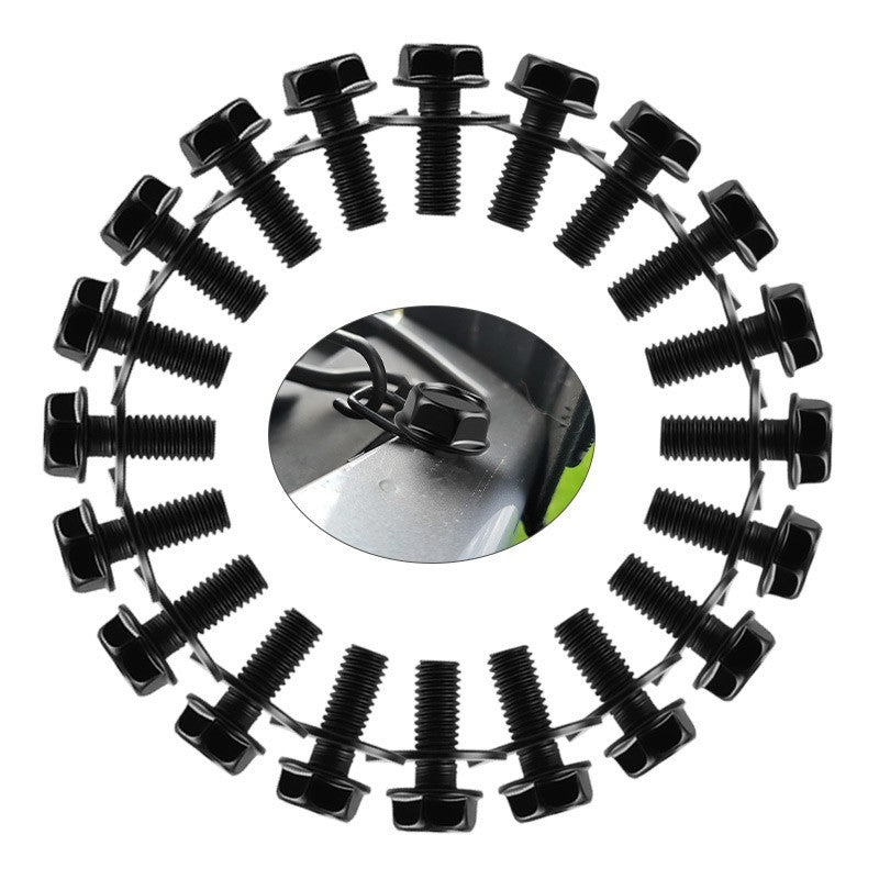 40x Car Body Bolts Screw Fastener Fender M6-1.0x 16mm Long-10mm Hex-17mm Washer