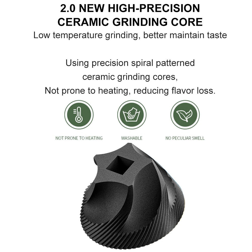 Manual Coffee Bean Grinder Hand Mill 40-Grade Adjustable Ceramic Burr Grinders