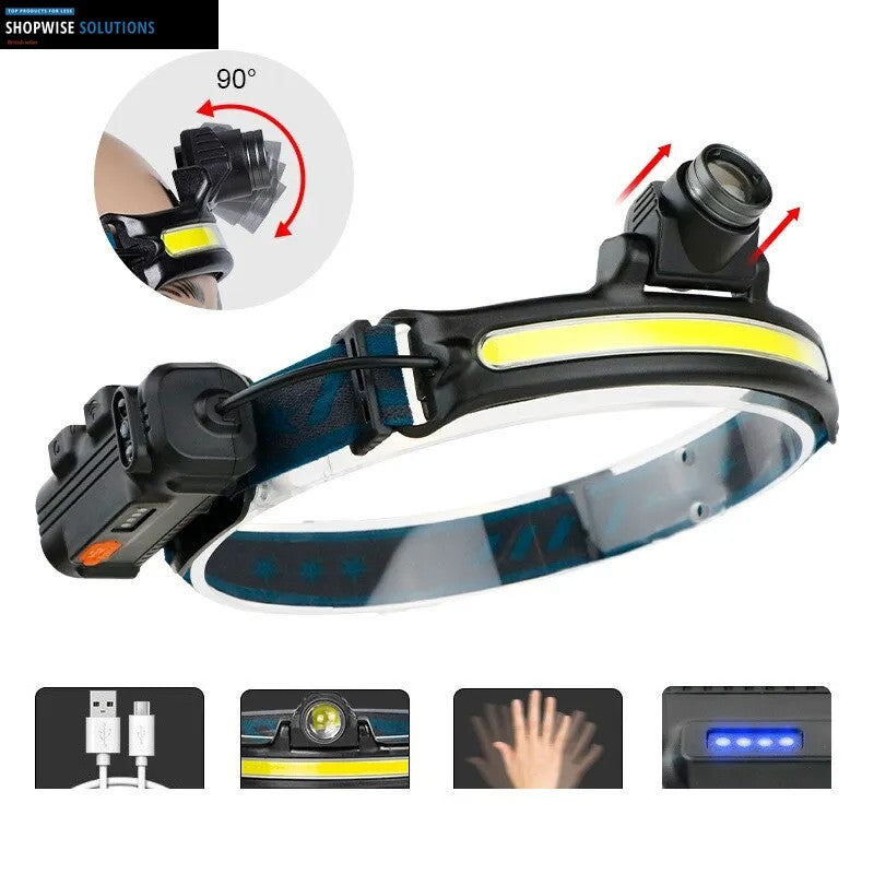 Lumi Light USB Headtoarch Rechargeable Sensor 270 degree Light