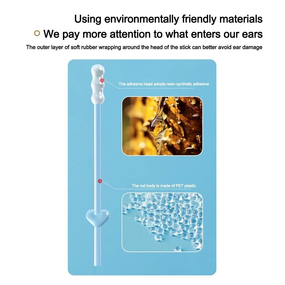 24PCS/Box Ear Cleaner Sticky Ear Swabs Soft Sticky Earwax Remover Stick  Adults