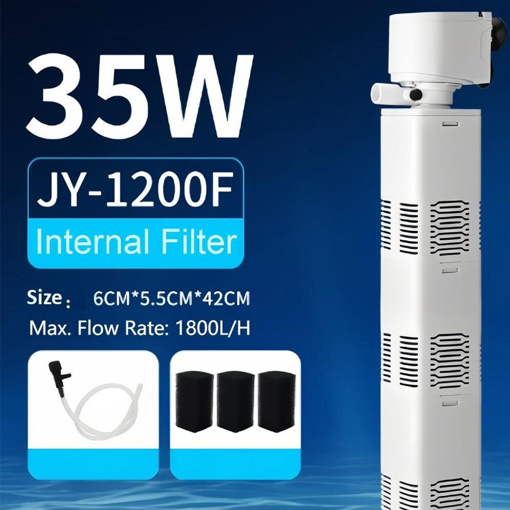 Fish Tank Filter 4-in-1 Internal Aquarium Filter 400-1800L/H Submersible Sponge