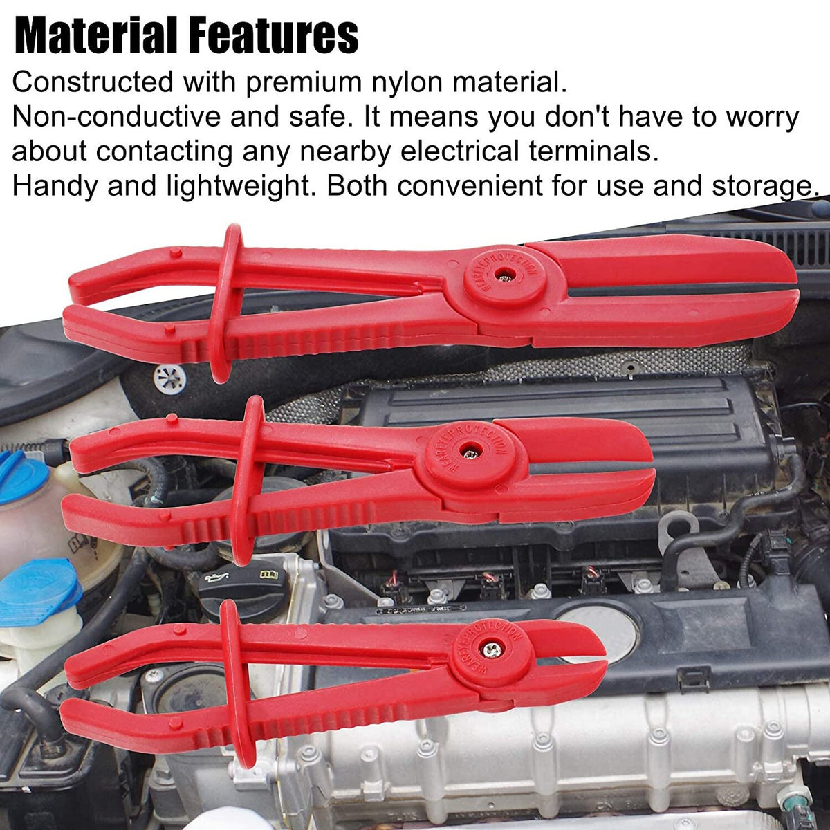 6*Hose Clamp Set Pipe Pliers Plastic Flexible Clamping Radiator Brake Fuel Tool