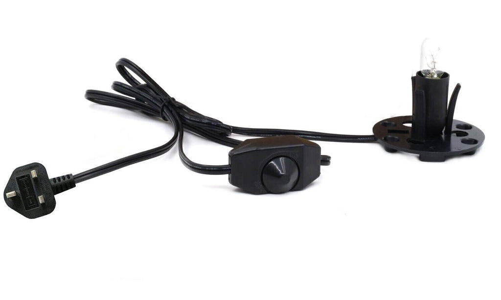 Himalayan Salt Lamp Replacement CORD black UK PLUG with ON/OFF Switch Cable E14