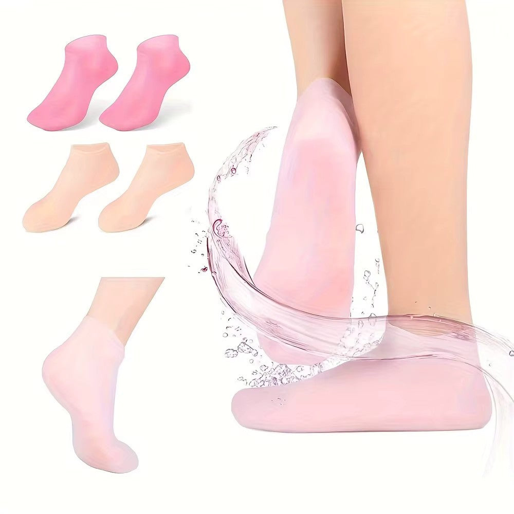 Silicone Gel Socks Moisturizing Dry Cracked Feet Foot Care 2 Pack