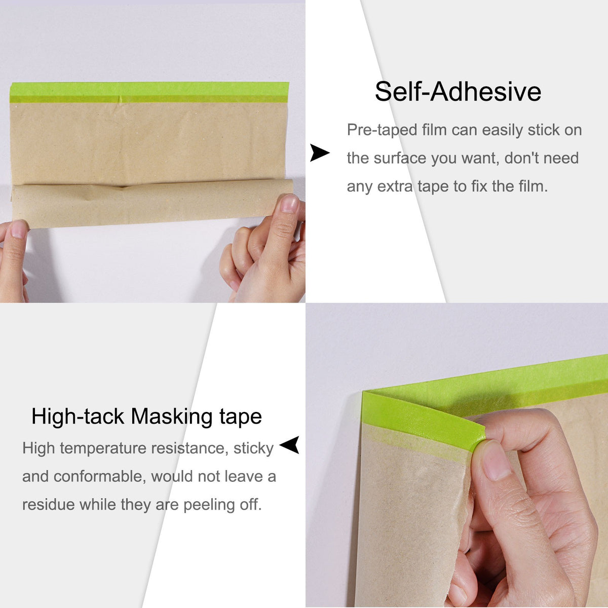 Pre-Taped Masking Paper with Dispenser Brown Paper