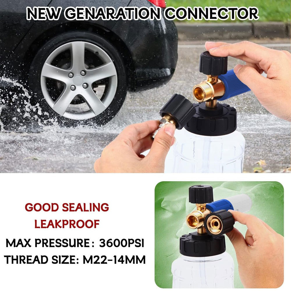 1/4 Quick Release Snow-Foam Lance Pressure Washer Gun Soap Cannon Bottle 1000ML