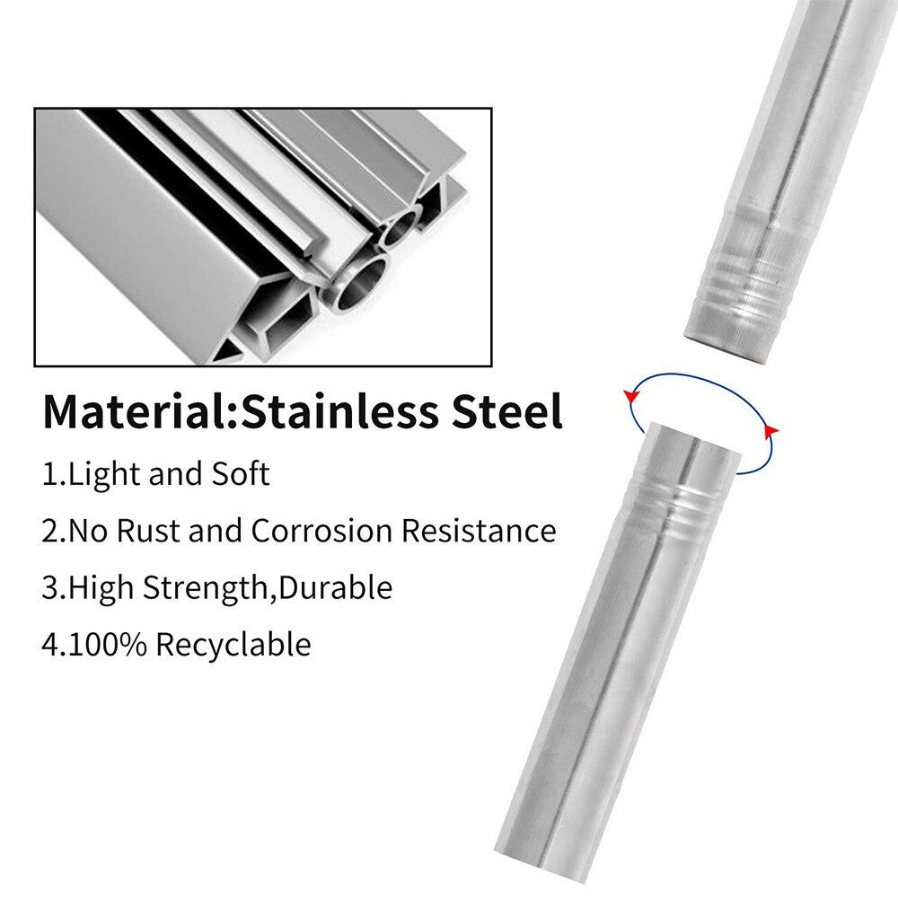 Adjustable Flag Pole Stainless Heavy Duty Rotating Flag Anti Tangle Caravan 6ft